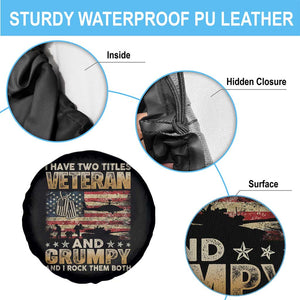 Grumpy Old Veteran Spare Tire Cover Funny Military Veteran USA Flag TS10 Print Your Wear