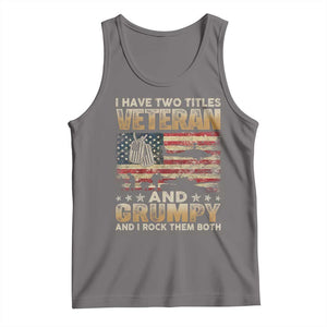 Grumpy Old Veteran Tank Top Funny Military Veteran USA Flag TS10 Deep Heather Print Your Wear