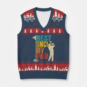 Golf Gifts for Uncle V-Neck Knit Sweater Vest Golf Fathers Day Golfer Uncle Gift TS10 Navy Red Print Your Wear