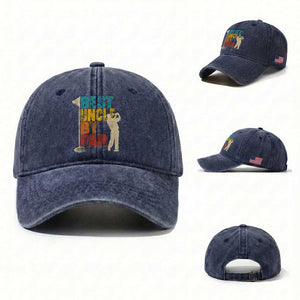 Golf Gifts for Uncle Washed Cotton Baseball Cap Golf Fathers Day Golfer Uncle Gift TS10 Washed Cap Universal Fit Navy Print Your Wear
