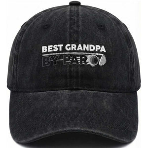Golf Grandpa Washed Cotton Baseball Cap Best Grandpa By Par Golfing Golfer Funny Fathers Day Gifts TS10 Print Your Wear