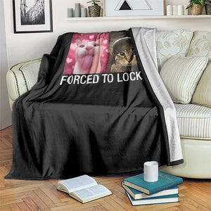 Meme Cat Throw Blanket Born To Dilly Dally Forced To Lock In Funny Saying Cats TS10 Print Your Wear