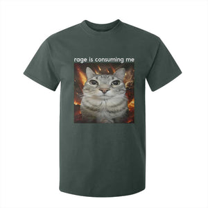 Rage Is Consuming Me Cat T Shirt For Kid Funny Weird Humor Silly Cat Meme TS10 Dark Forest Green Print Your Wear