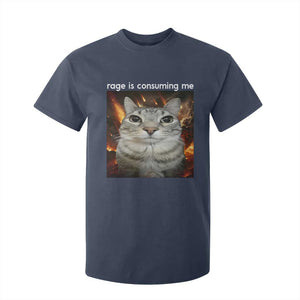 Rage Is Consuming Me Cat T Shirt For Kid Funny Weird Humor Silly Cat Meme TS10 Navy Print Your Wear