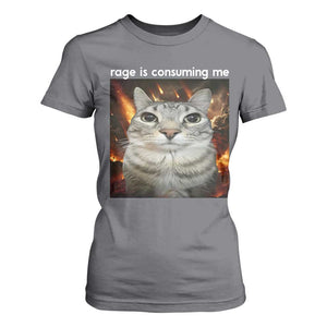 Rage Is Consuming Me Cat T Shirt For Women Funny Weird Humor Silly Cat Meme TS10 Charcoal Print Your Wear