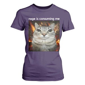 Rage Is Consuming Me Cat T Shirt For Women Funny Weird Humor Silly Cat Meme TS10 Purple Print Your Wear
