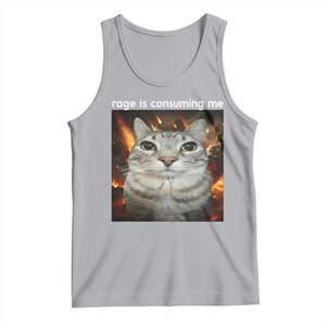 Rage Is Consuming Me Cat Tank Top Funny Weird Humor Silly Cat Meme TS10 Athletic Heather Print Your Wear