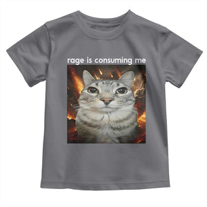 Rage Is Consuming Me Cat Toddler T Shirt Funny Weird Humor Silly Cat Meme TS10 Charcoal Print Your Wear