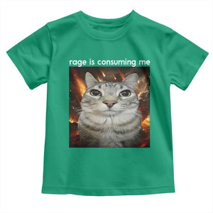 Rage Is Consuming Me Cat Toddler T Shirt Funny Weird Humor Silly Cat Meme TS10 Irish Green Print Your Wear