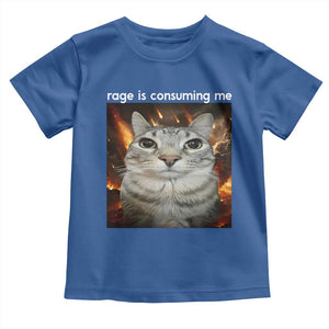 Rage Is Consuming Me Cat Toddler T Shirt Funny Weird Humor Silly Cat Meme TS10 Royal Blue Print Your Wear