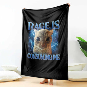 Rage Is Consuming Me Cat Meme Throw Blanket Funny Weird Humor Cat Face Bootleg TS10 Print Your Wear
