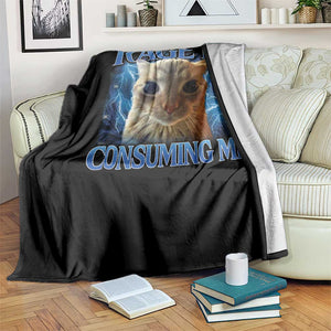 Rage Is Consuming Me Cat Meme Throw Blanket Funny Weird Humor Cat Face Bootleg TS10 Print Your Wear