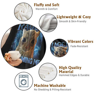 Rage Is Consuming Me Cat Meme Throw Blanket Funny Weird Humor Cat Face Bootleg TS10 Print Your Wear