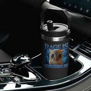 Rage Is Consuming Me Cat Meme Flip Straw Tumbler Funny Weird Humor Cat Face Bootleg TS10 Print Your Wear