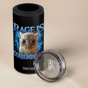 Rage Is Consuming Me Cat Meme 4 in 1 Can Cooler Tumbler Funny Weird Humor Cat Face Bootleg TS10 Print Your Wear