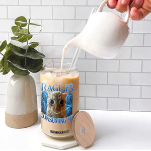 Rage Is Consuming Me Cat Meme Glass Can Funny Weird Humor Cat Face Bootleg TS10 Print Your Wear