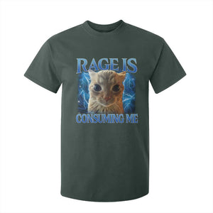 Rage Is Consuming Me Cat Meme T Shirt For Kid Funny Weird Humor Cat Face Bootleg TS10 Dark Forest Green Print Your Wear