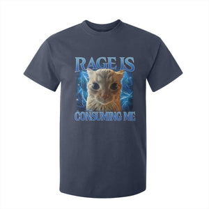 Rage Is Consuming Me Cat Meme T Shirt For Kid Funny Weird Humor Cat Face Bootleg TS10 Navy Print Your Wear