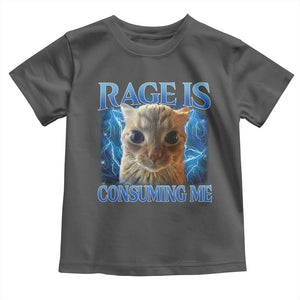 Rage Is Consuming Me Cat Meme Toddler T Shirt Funny Weird Humor Cat Face Bootleg TS10 Dark Heather Print Your Wear