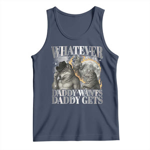 Funny Alpha Wolf Meme Tank Top Whatever Daddy Wants Daddy Gets Cringe Humor TS10 Navy Print Your Wear