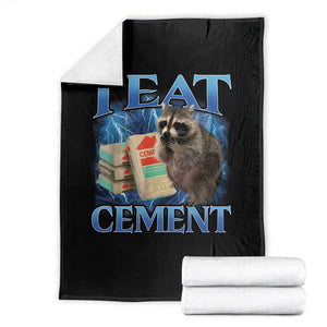 I Eat Cement Throw Blanket Cursed Raccoon Funny Oddly Dank Meme Gen Z TS10 Black Print Your Wear