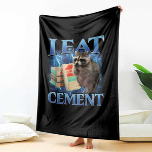 I Eat Cement Throw Blanket Cursed Raccoon Funny Oddly Dank Meme Gen Z TS10 Print Your Wear