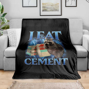 I Eat Cement Throw Blanket Cursed Raccoon Funny Oddly Dank Meme Gen Z TS10 Print Your Wear