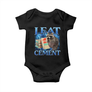 I Eat Cement Baby Onesie Cursed Raccoon Funny Oddly Dank Meme Gen Z TS10 Black Print Your Wear