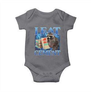 I Eat Cement Baby Onesie Cursed Raccoon Funny Oddly Dank Meme Gen Z TS10 Charcoal Print Your Wear