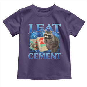 I Eat Cement Toddler T Shirt Cursed Raccoon Funny Oddly Dank Meme Gen Z TS10 Purple Print Your Wear