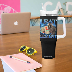I Eat Cement Tumbler With Handle Cursed Raccoon Funny Oddly Dank Meme Gen Z TS10 Print Your Wear