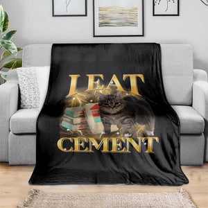 I Eat Cement Cat Meme Throw Blanket Funny Internet Memes Bootleg Cursed Cat Lovers TS10 Print Your Wear