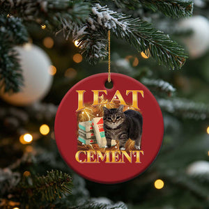 I Eat Cement Cat Meme Christmas Ornament Funny Internet Memes Bootleg Cursed Cat Lovers TS10 Print Your Wear