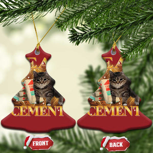 I Eat Cement Cat Meme Christmas Ornament Funny Internet Memes Bootleg Cursed Cat Lovers TS10 Christmas Tree Red Print Your Wear