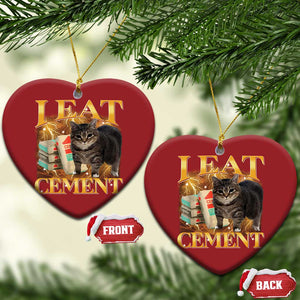 I Eat Cement Cat Meme Christmas Ornament Funny Internet Memes Bootleg Cursed Cat Lovers TS10 Heart Red Print Your Wear