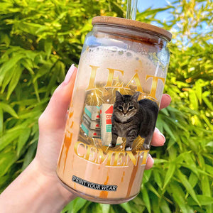 I Eat Cement Cat Meme Glass Can Funny Internet Memes Bootleg Cursed Cat Lovers TS10 Black Print Your Wear