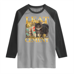 I Eat Cement Cat Meme Raglan Shirt Funny Internet Memes Bootleg Cursed Cat Lovers TS10 Sport Gray Black Print Your Wear