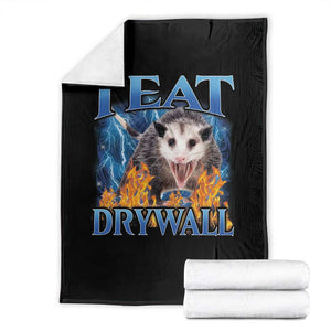 Possum Meme Throw Blanket I Eat Drywall Opossum Funny Weird Cursed Internet Memes TS10 Black Print Your Wear