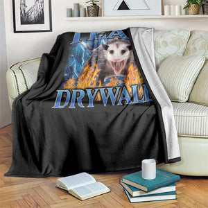Possum Meme Throw Blanket I Eat Drywall Opossum Funny Weird Cursed Internet Memes TS10 Print Your Wear