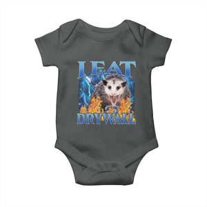 Possum Meme Baby Onesie I Eat Drywall Opossum Funny Weird Cursed Internet Memes TS10 Dark Heather Print Your Wear