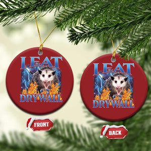 Possum Meme Christmas Ornament I Eat Drywall Opossum Funny Weird Cursed Internet Memes TS10 Circle Red Print Your Wear