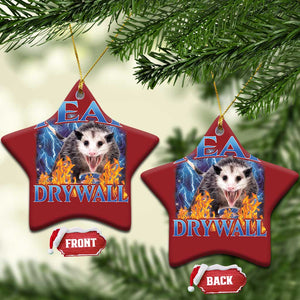 Possum Meme Christmas Ornament I Eat Drywall Opossum Funny Weird Cursed Internet Memes TS10 Star Red Print Your Wear