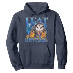 Possum Meme Hoodie I Eat Drywall Opossum Funny Weird Cursed Internet Memes TS10 Navy Print Your Wear