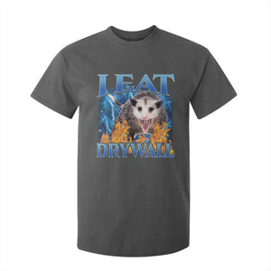 Possum Meme T Shirt For Kid I Eat Drywall Opossum Funny Weird Cursed Internet Memes TS10 Dark Heather Print Your Wear