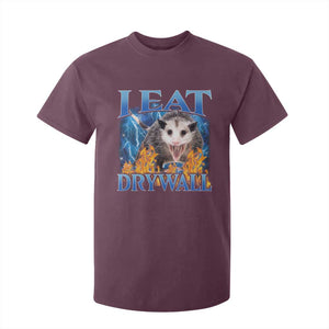 Possum Meme T Shirt For Kid I Eat Drywall Opossum Funny Weird Cursed Internet Memes TS10 Maroon Print Your Wear