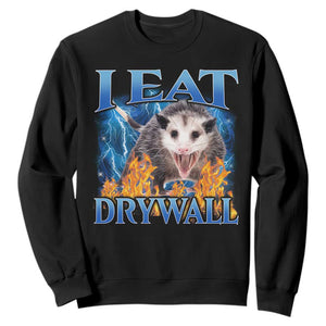 Possum Meme Sweatshirt I Eat Drywall Opossum Funny Weird Cursed Internet Memes TS10 Black Print Your Wear