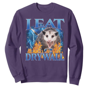 Possum Meme Sweatshirt I Eat Drywall Opossum Funny Weird Cursed Internet Memes TS10 Purple Print Your Wear