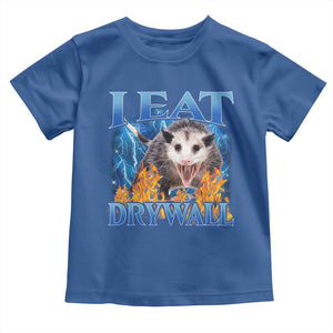 Possum Meme Toddler T Shirt I Eat Drywall Opossum Funny Weird Cursed Internet Memes TS10 Royal Blue Print Your Wear