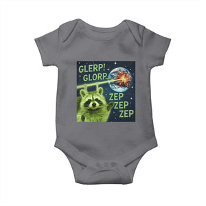 Funny Alien Raccoon Meme Baby Onesie Glerp Glorp Brainrot Stupid Gift TS10 Charcoal Print Your Wear