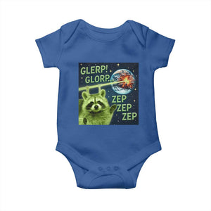 Funny Alien Raccoon Meme Baby Onesie Glerp Glorp Brainrot Stupid Gift TS10 Royal Blue Print Your Wear
